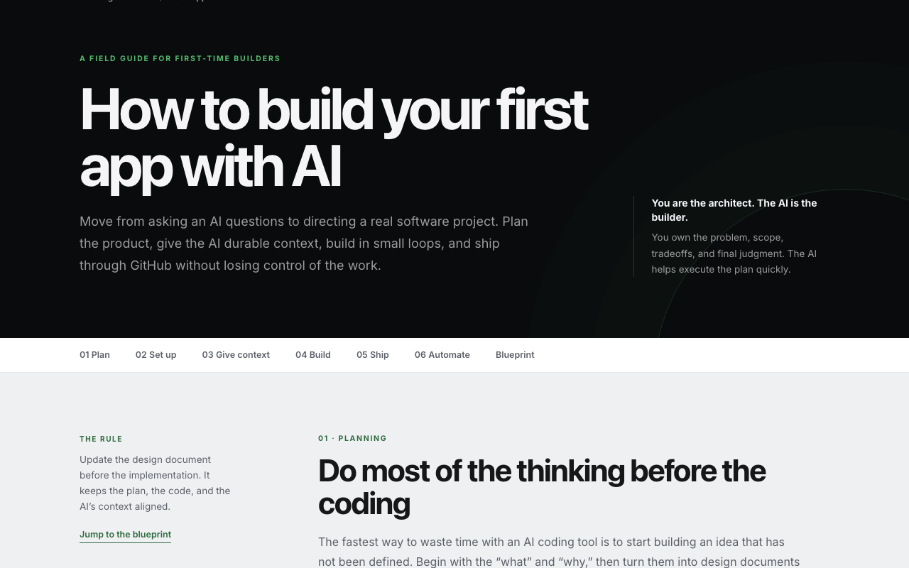 How to build your first app guide
