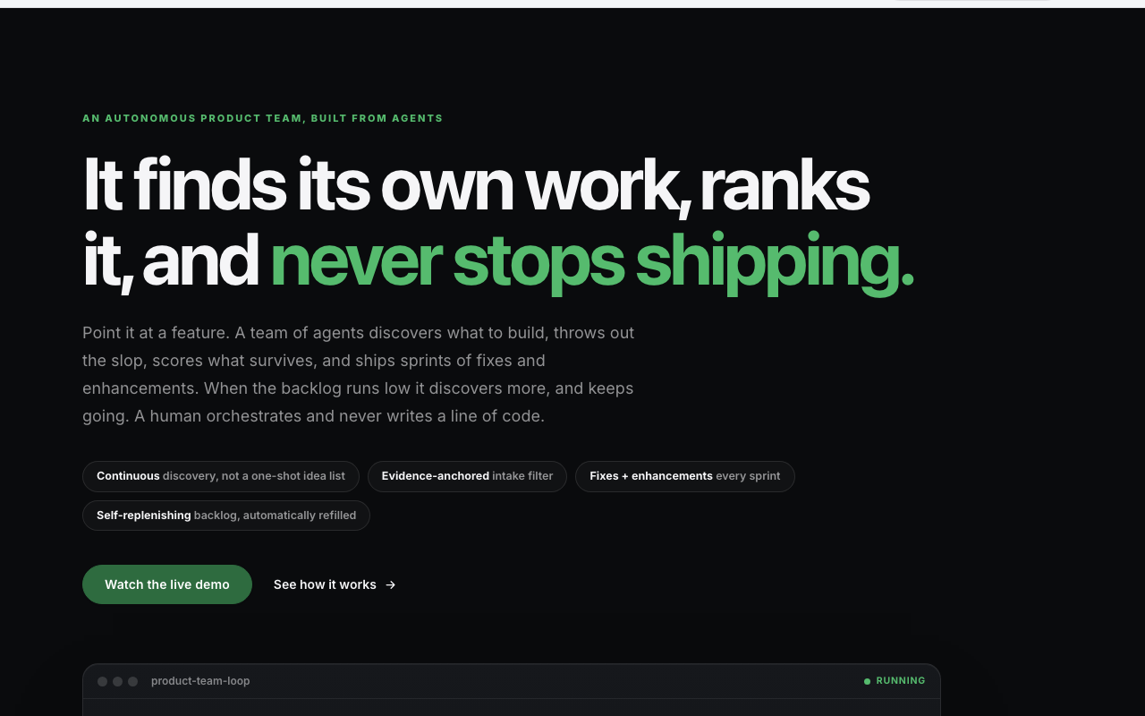 Product Team Loop site