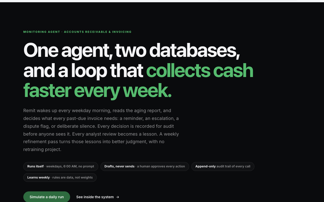 Remit receivables agent site